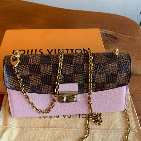 Authentic Louis Vuitton wallet converted to crossbody. - Picture 1 of 12